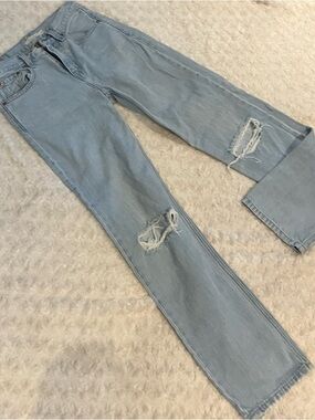 Levi’s Low Pro Light Wash Distressed Straight Leg Jeans